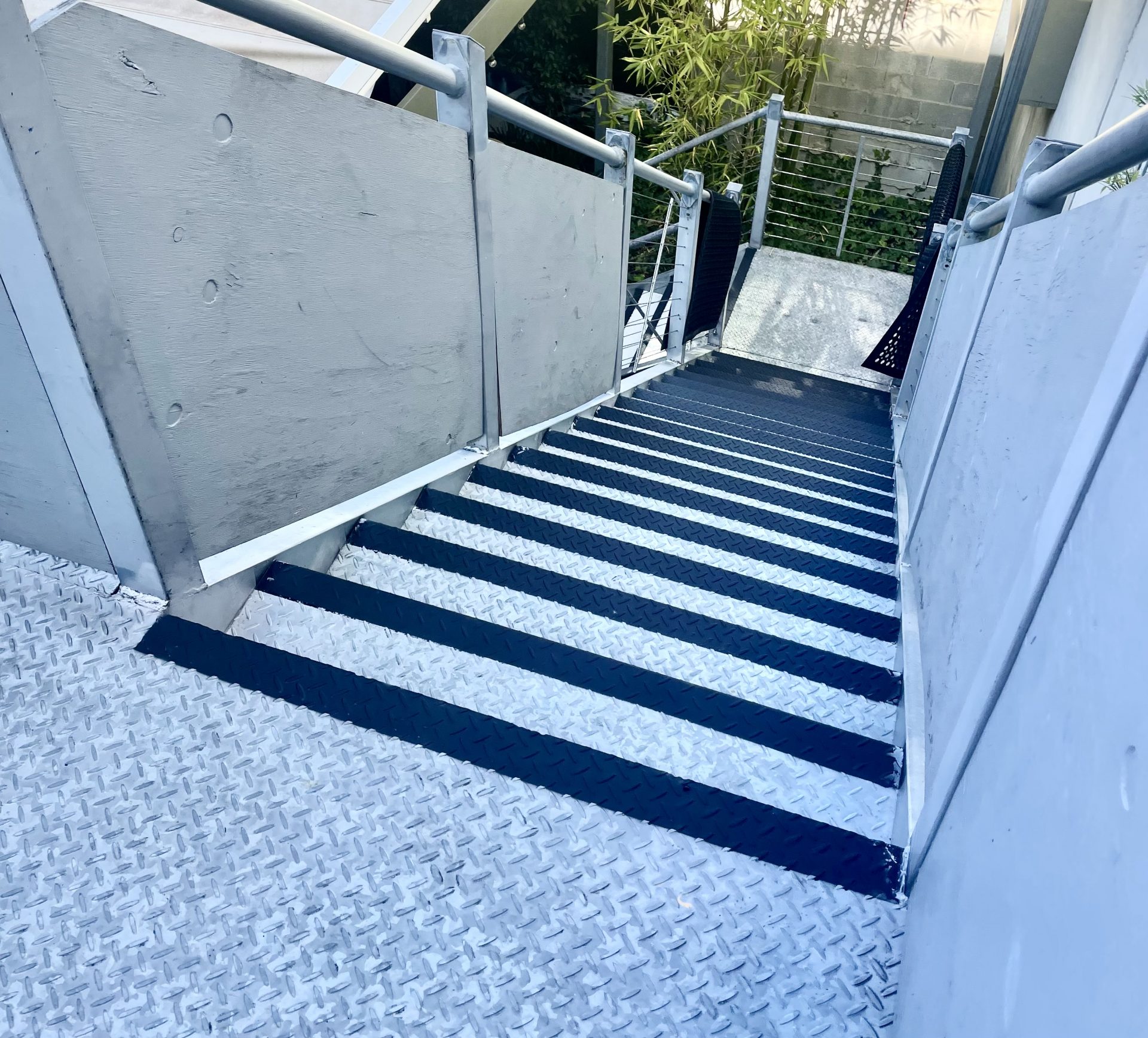 slip resistant metal stairs